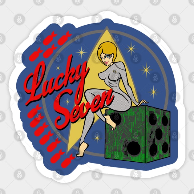 Lucky Seven (of Nine) Pinup Sticker by PopCultureShirts